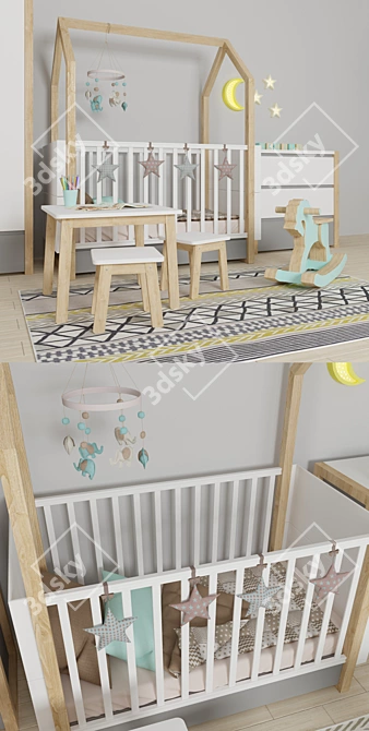 Bellamy Pinette Nursery Furniture Set 3D model image 2