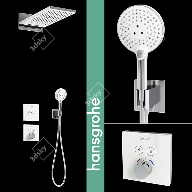 Hansgrohe Shower System Set: Rainmaker, Raindance, ShowerSelect 3D model image 1