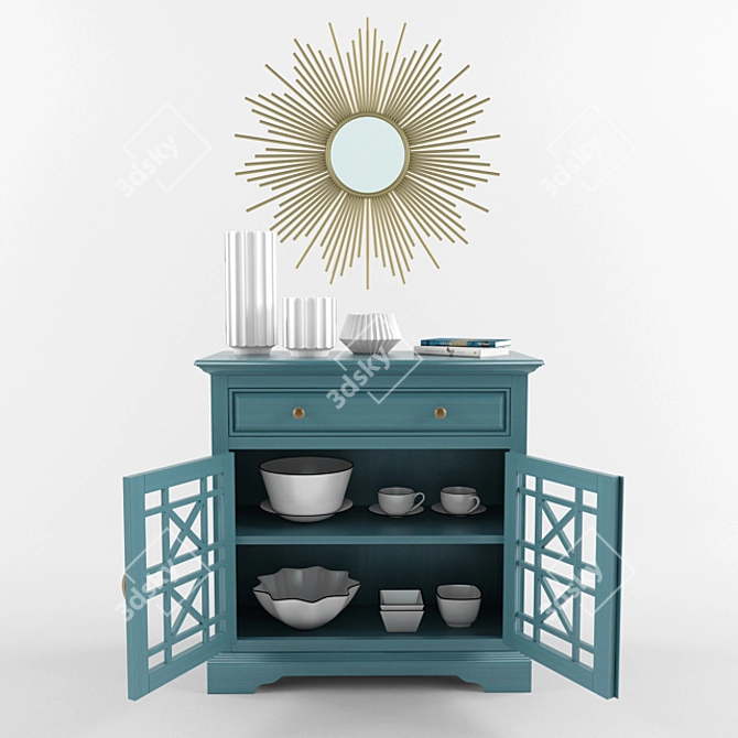 Bohemian Bliss Accent Cabinet 3D model image 1