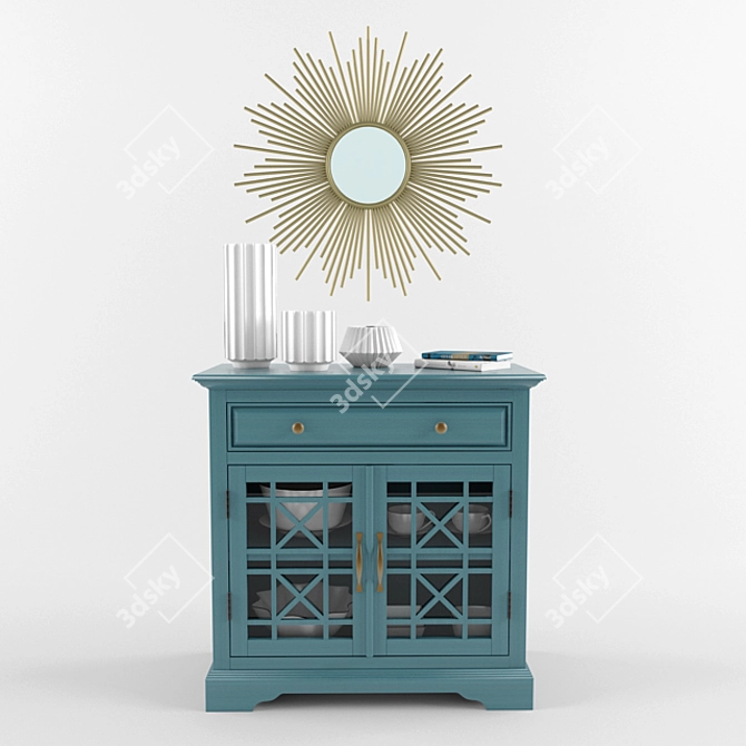 Bohemian Bliss Accent Cabinet 3D model image 2