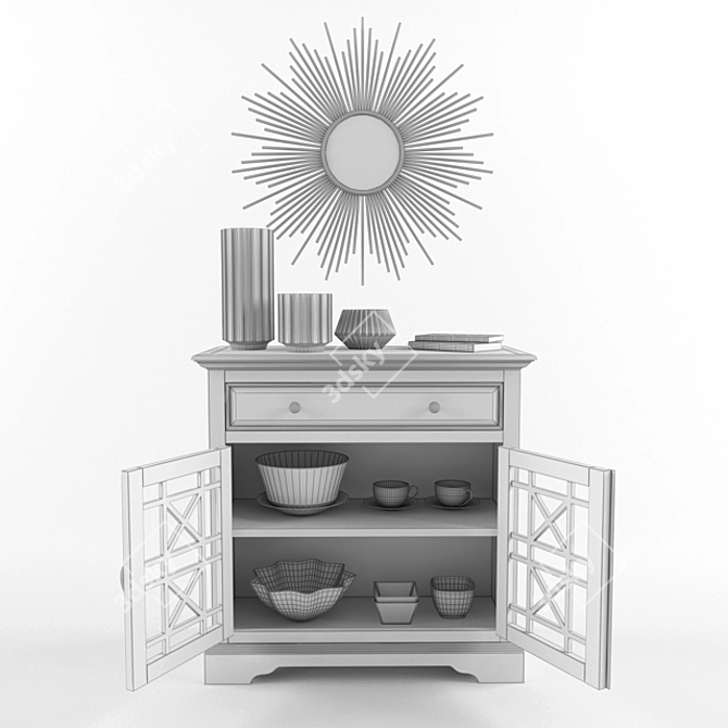 Bohemian Bliss Accent Cabinet 3D model image 3