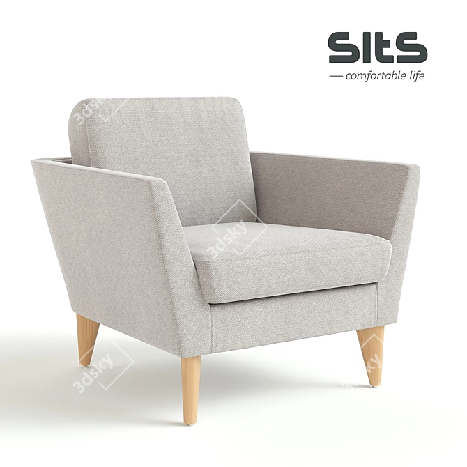 Mynta Deep Comfort Armchair by Sits 3D model image 1