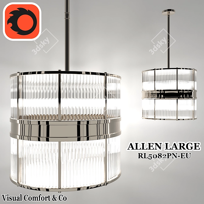 Modern Allen Large Pendant 3D model image 1