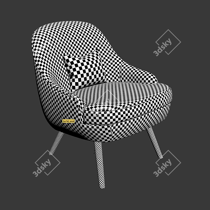 Walter Knoll Armchair: Comfortable, Stylish, and Versatile 3D model image 2