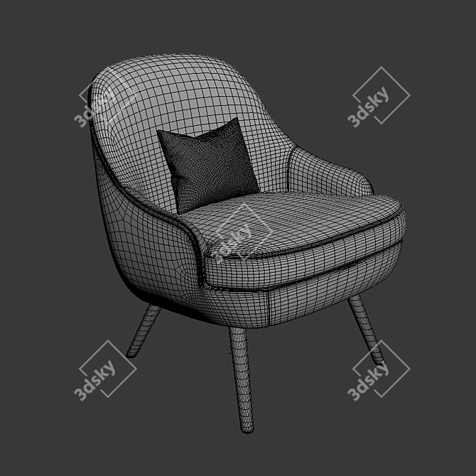 Walter Knoll Armchair: Comfortable, Stylish, and Versatile 3D model image 3
