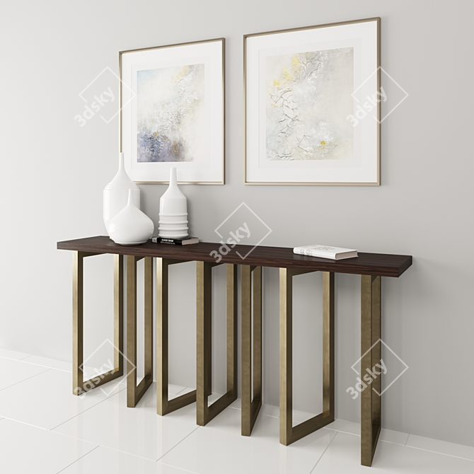 Elegant Melange Console Table - 72 3D model image 2