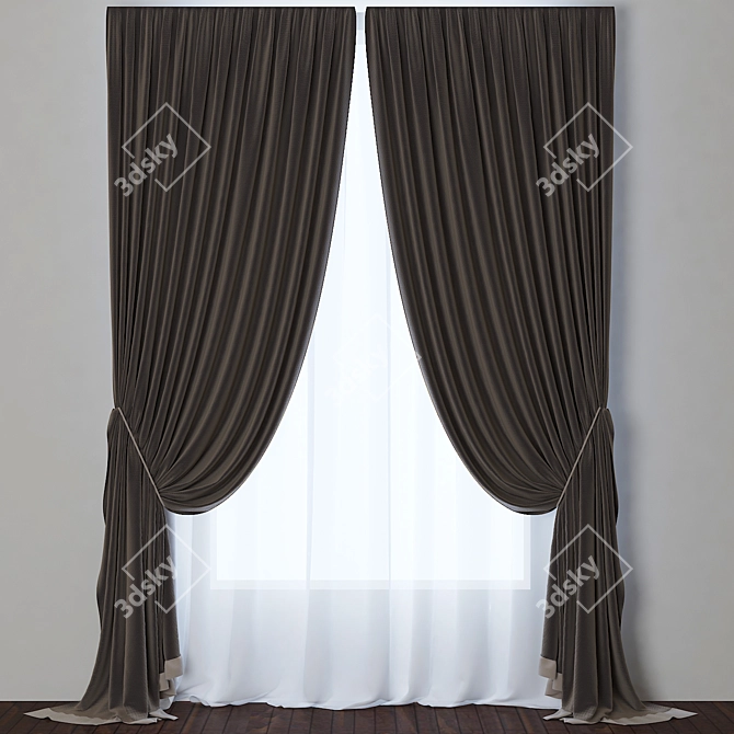 Elegant Drapery Collection 3D model image 1