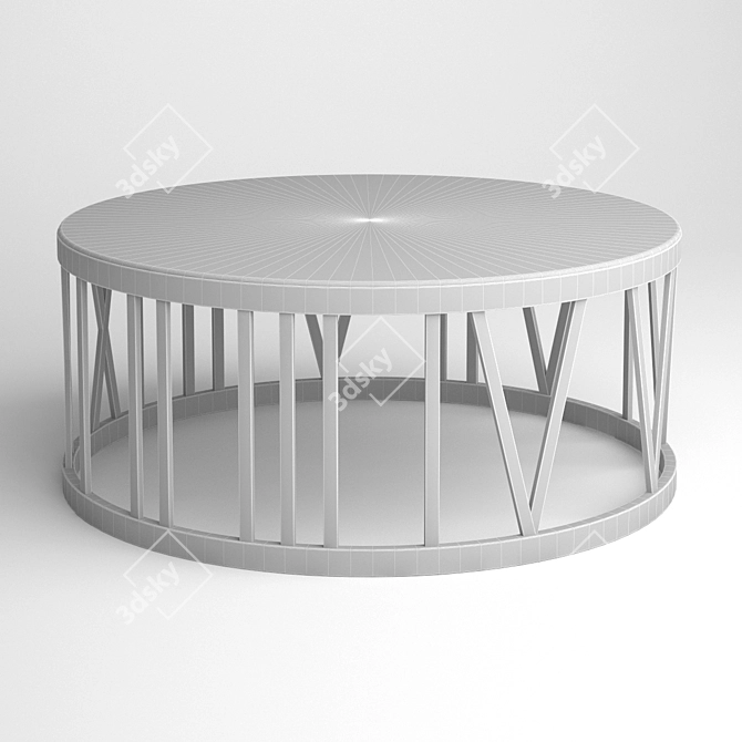 Sleek Black Glass Magazine Table 3D model image 2