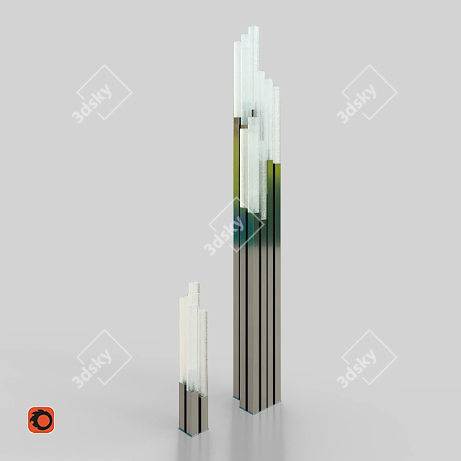 Park Lamps Tower Set 3D model image 1