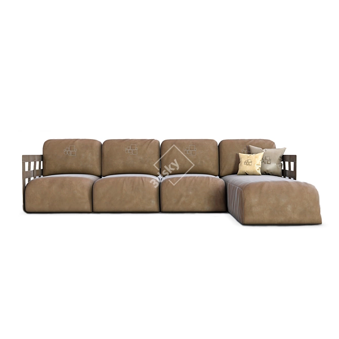 Braid Collection by Rugiano: Sophisticated Sofa 3D model image 2