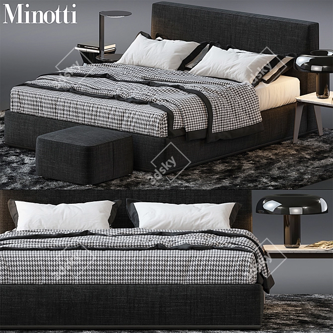 Minotti Bed: Elegant and Stylish 3D model image 1