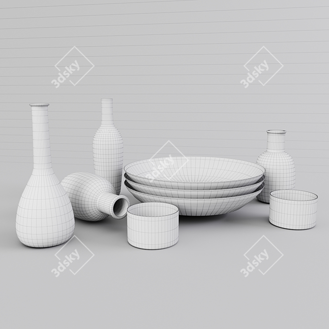 Stylish Ikea Stockholm Decor Set 3D model image 2