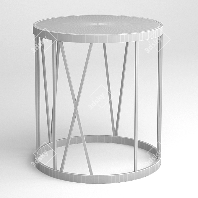 Sleek Glass and Chrome Magazine Table 3D model image 2