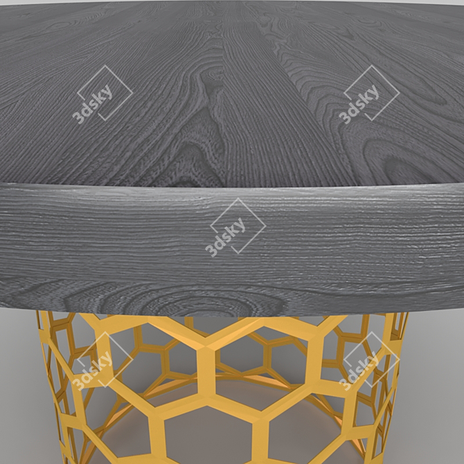 Sculptural Brass Base Dining Table 3D model image 3