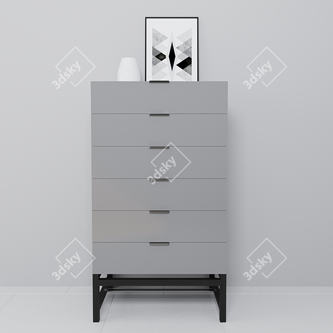 Elegant vertical chest - Harvey Minotti 3D model image 3