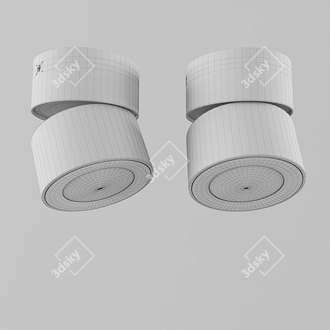 Sleek Aluminum Ceiling Lamp 3D model image 3
