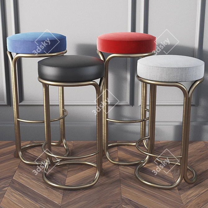 Cora Stools: Modern Elegance for Bar & Counter 3D model image 1