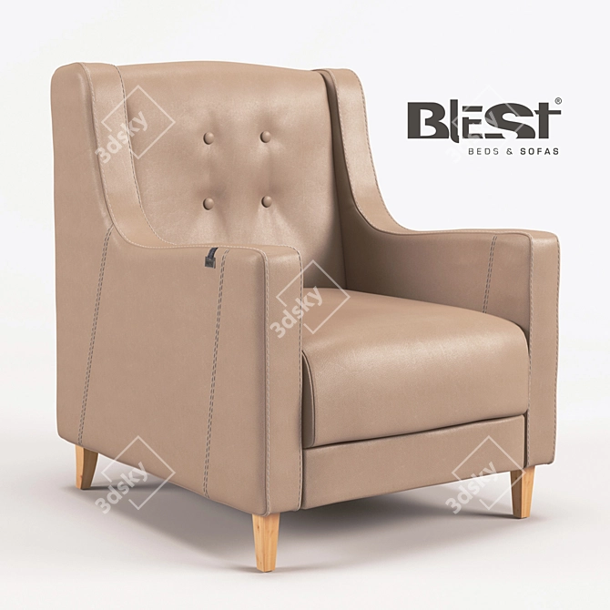 Elegant OM Armchair: Asti H 3D model image 1