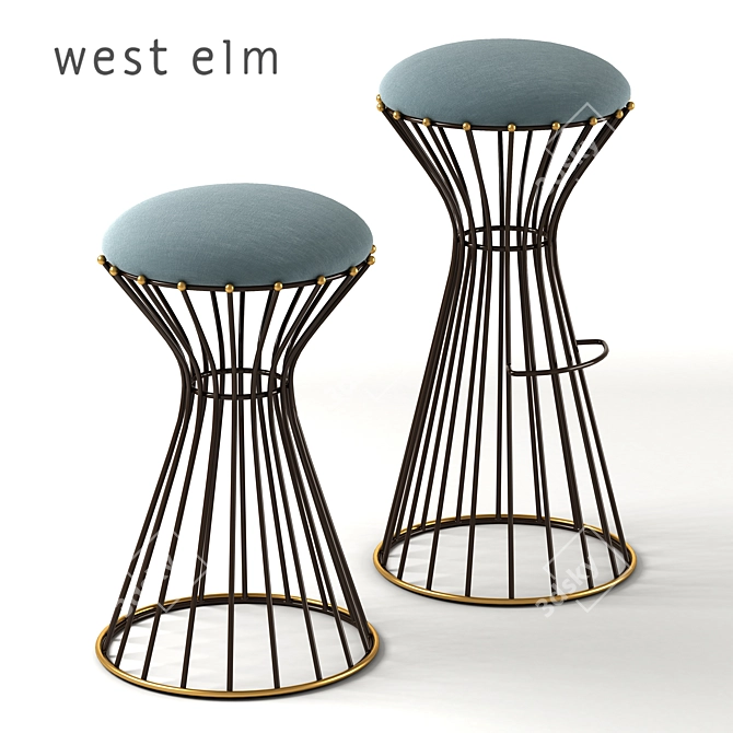 west elm Adelphi Stool: Modern and Versatile 3D model image 1