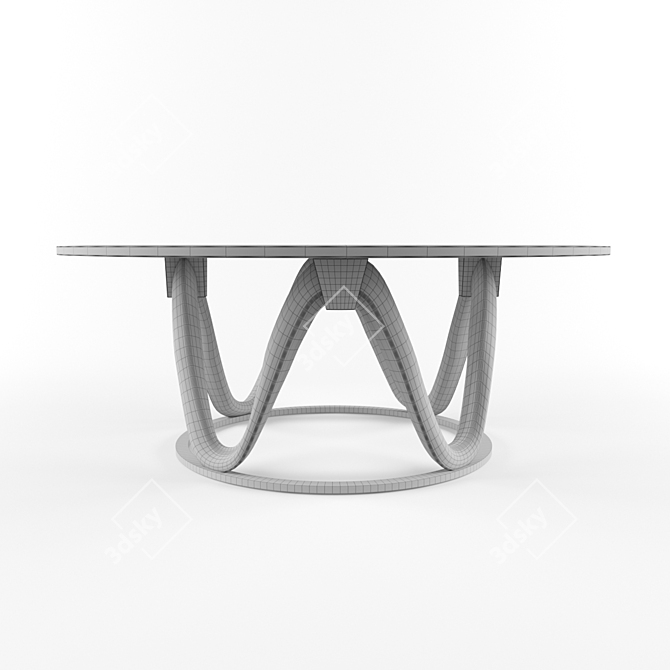 Sleek Round Coffee Table 3D model image 3