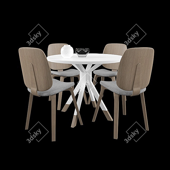 Modern Boconcept Table and Chair 3D model image 2