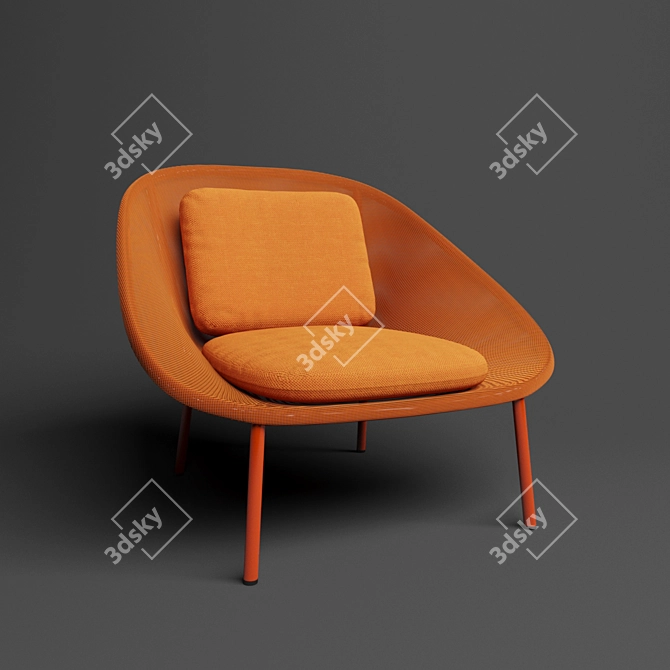 Minimalistic Comfort: Netframe Easy Chair 3D model image 1