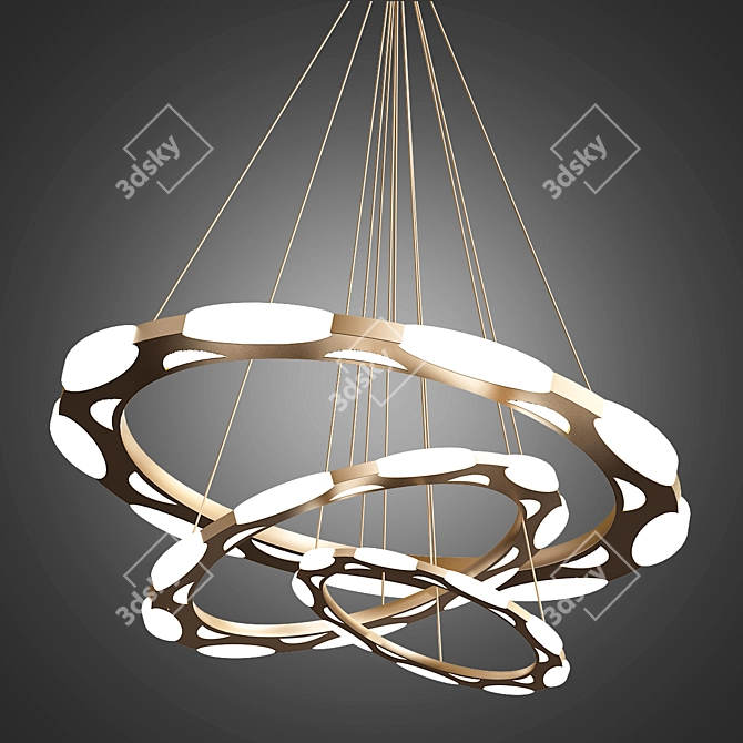 Elegant LED Circle Chandelier 3D model image 1