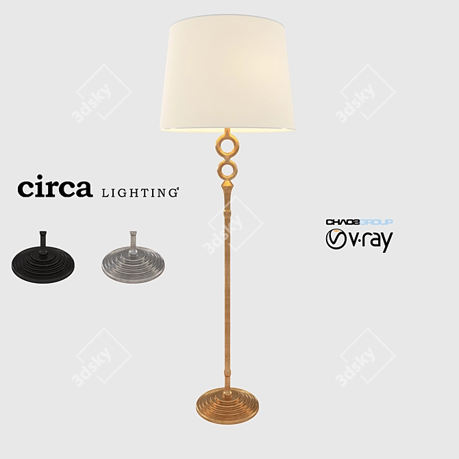 AERIN Bristol Floor Lamp: Elegant Illumination in 65" Height 3D model image 1