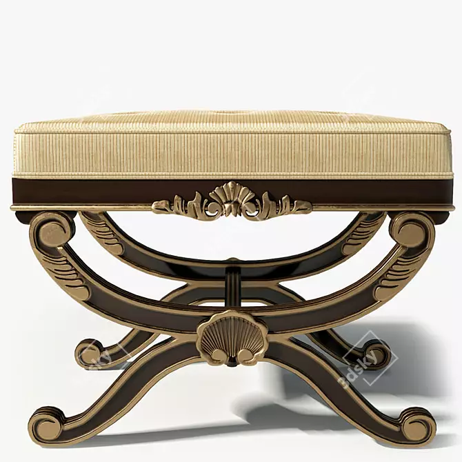 Elegant French Footstool by Century Furniture 3D model image 1