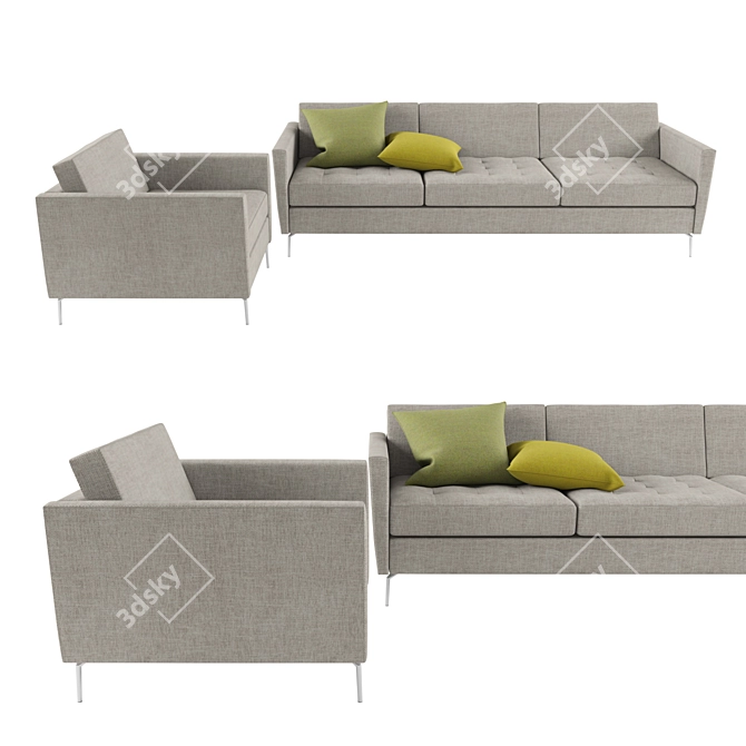 Osaka Modern Sofa & Armchair 3D model image 1