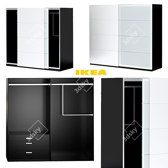 Stylish Ikea Wardrobe: Coupe 3D model image 1