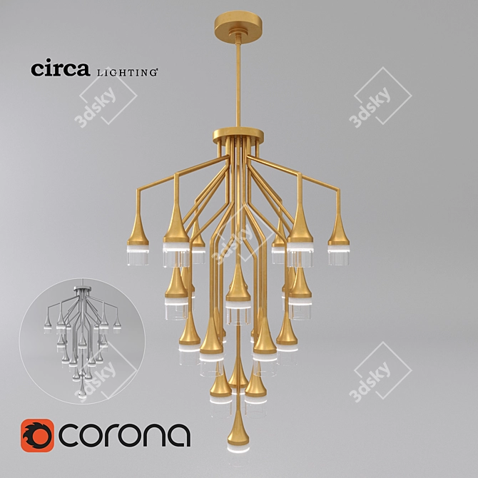  Patrona LED Chandelier: Modern Elegance Illuminated 3D model image 1