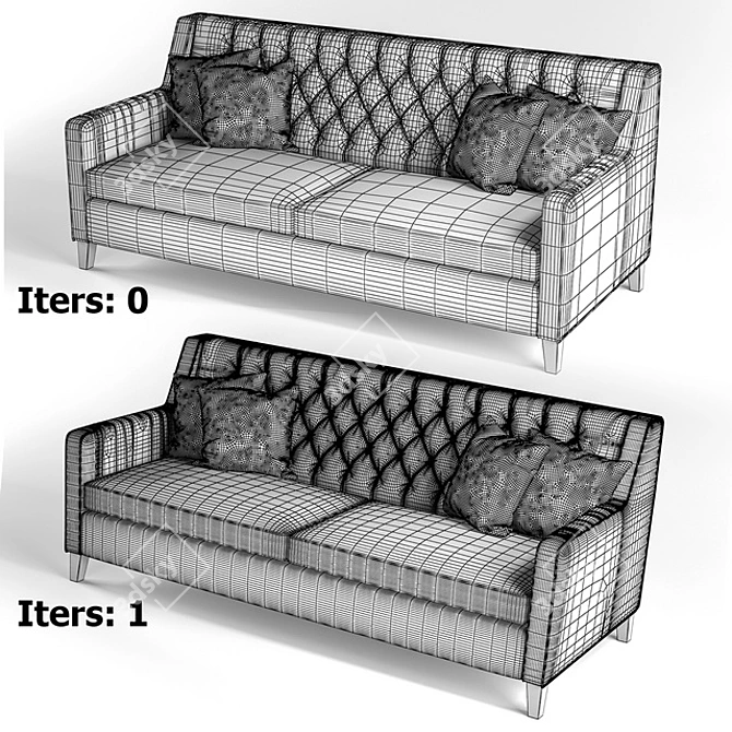 Luxury Sofa and Armchair Set 3D model image 3