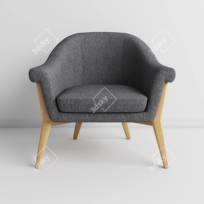 Nordik Arabella Dark Grey Armchair 3D model image 2