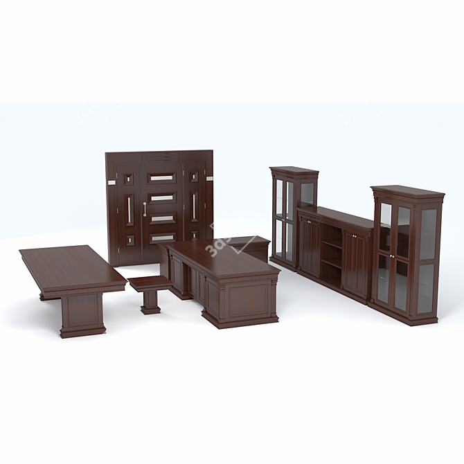 Elegant Executive Office Furniture 3D model image 2