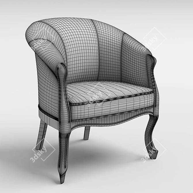 Amadeus Classic Armchair - Elegant and Comfortable 3D model image 2