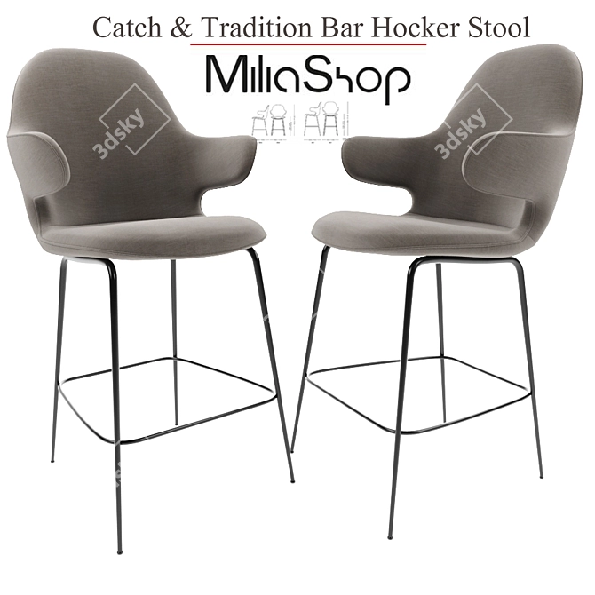 Modern Stool for Catching Tradition 3D model image 1