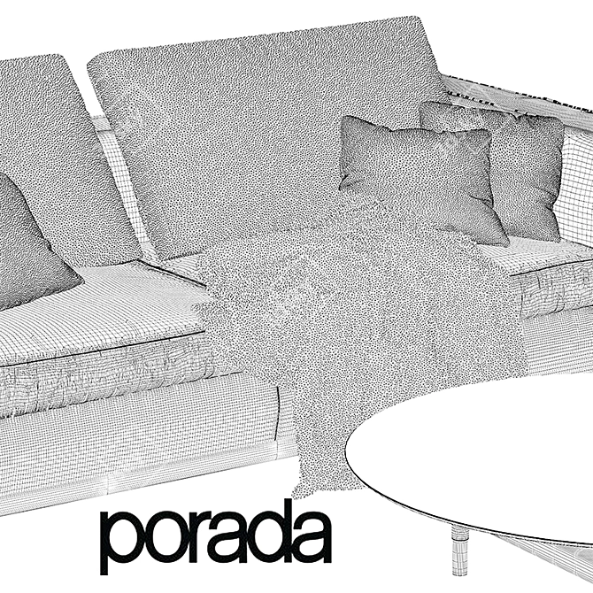 Elegant Porada Kirk Living Set 3D model image 3