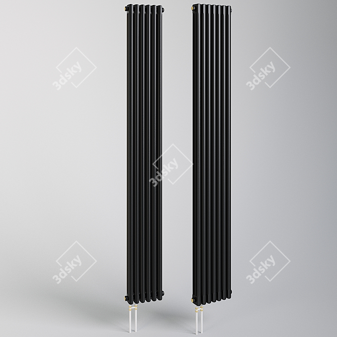 Sleek Black Vertical Mount Heater 3D model image 1
