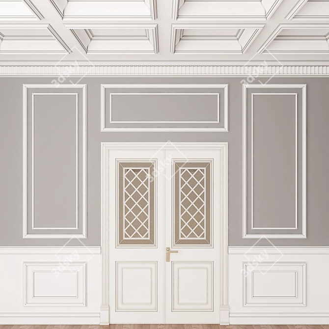 Elegant Crown Molding for Stylish Decor 3D model image 1