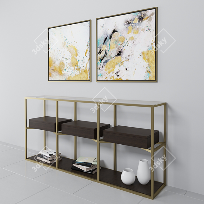 Sleek and Chic Curata Console 3D model image 2