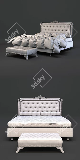 Monarche Bed: Sleek Elegance for Luxurious Comfort 3D model image 3