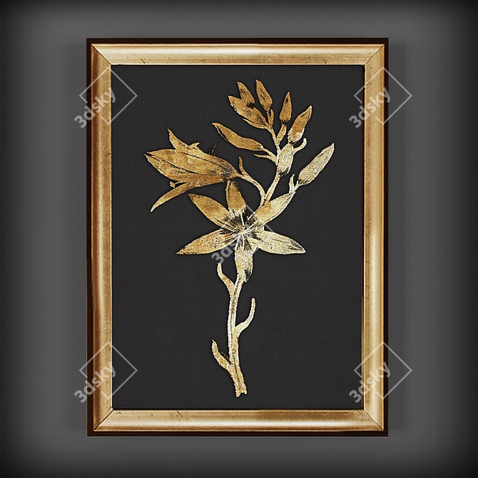 Botanical Flower Framed Wall Art 3D model image 2