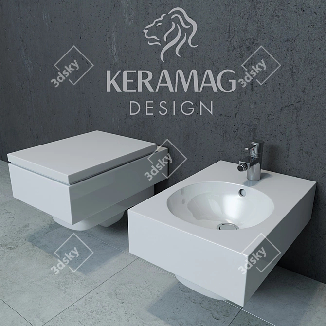 Preciosa II Hanging Toilet & Bidet: Modern Design 3D model image 1