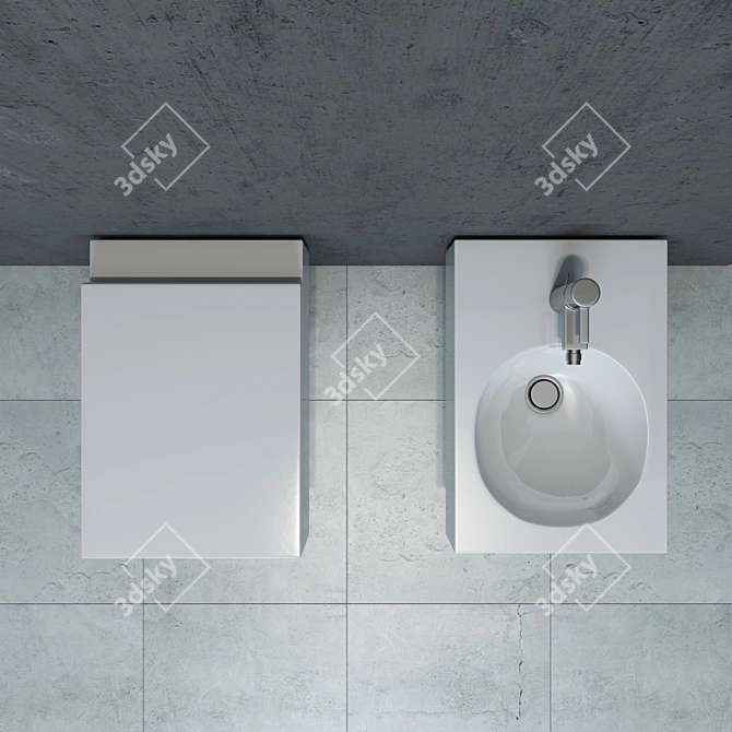 Preciosa II Hanging Toilet & Bidet: Modern Design 3D model image 2