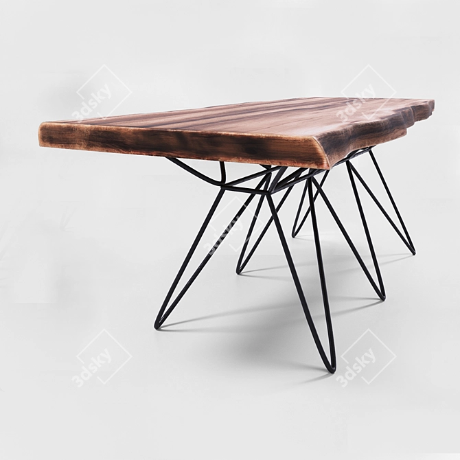 Solid Wood Dining Table - 900x2300x800mm 3D model image 2