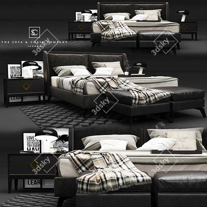 Enzo Bed - Luxurious Comfort for Your Bedroom 3D model image 1