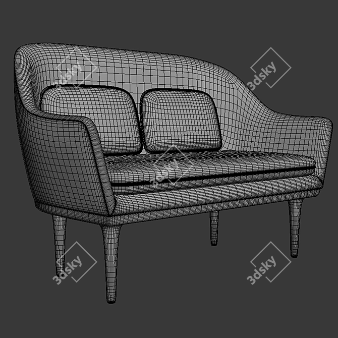 Modern Lunar Sofa: Contemporary Design, Effortless Comfort 3D model image 3