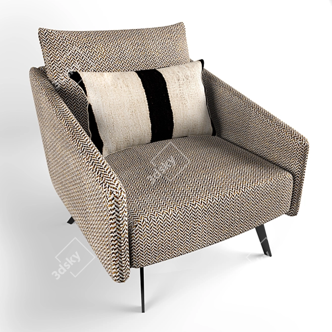 Mediterranean Style Armchair with Light Design 3D model image 2