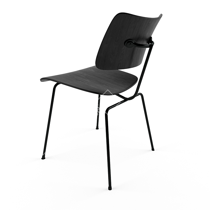 Modern Elegance: Herman Miller Eames Dining Chair 3D model image 2